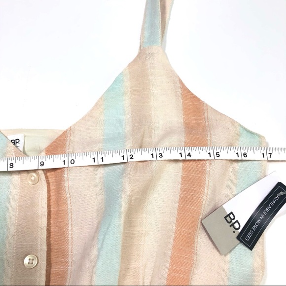 NWT 👗BP Button Front Stripe V Neck Dress Size M - Picture 14 of 16